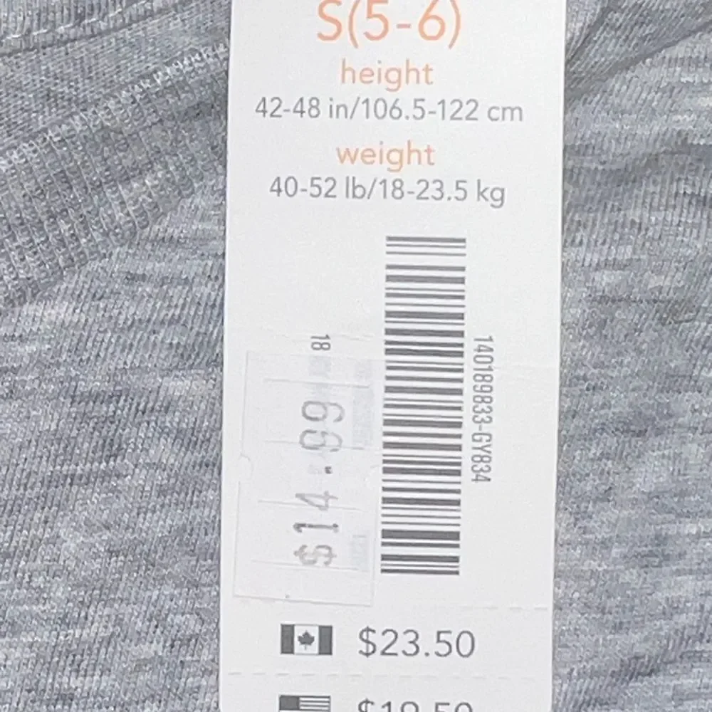Gymboree Girls Gray Win Learn Graphic Long Sleeve T-Shirt Rainbow Small NWT